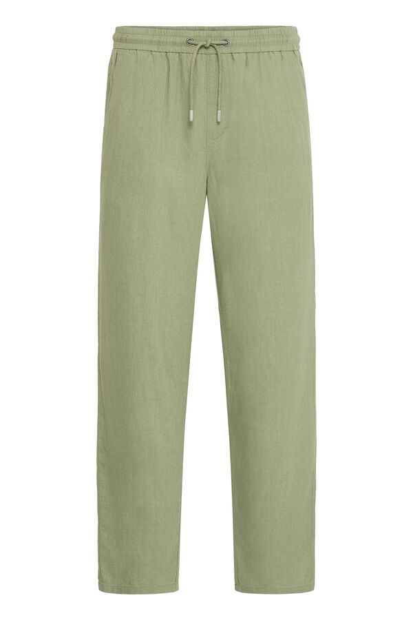 Blend Pantal&oacute;n de lino kaki