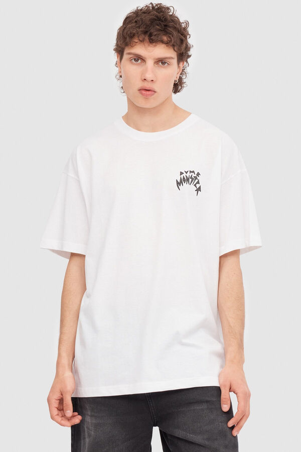 Springfield Camiseta Estampado Monster blanco