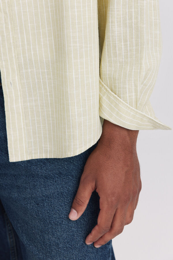 Springfield Striped linen shirt printed