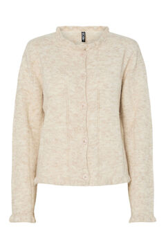Pieces Ruffled cardigan with sleeve and neck