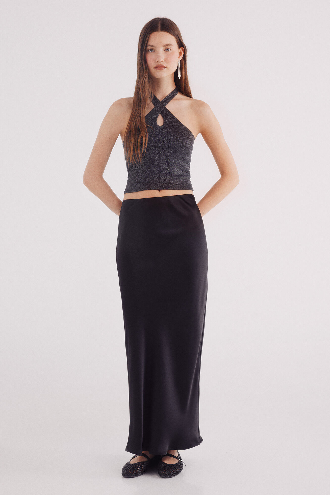 Springfield Falda midi satinada