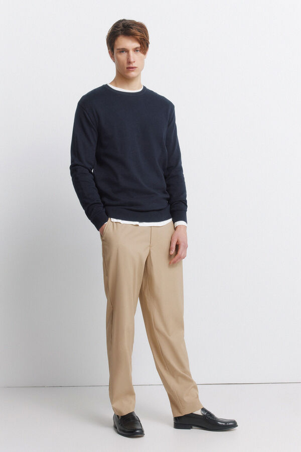 Springfield Straight relaxed fit trousers grey