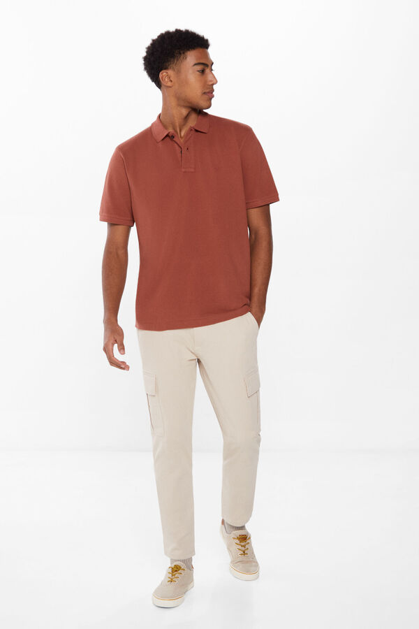 Springfield Special washed piqué polo shirt tan