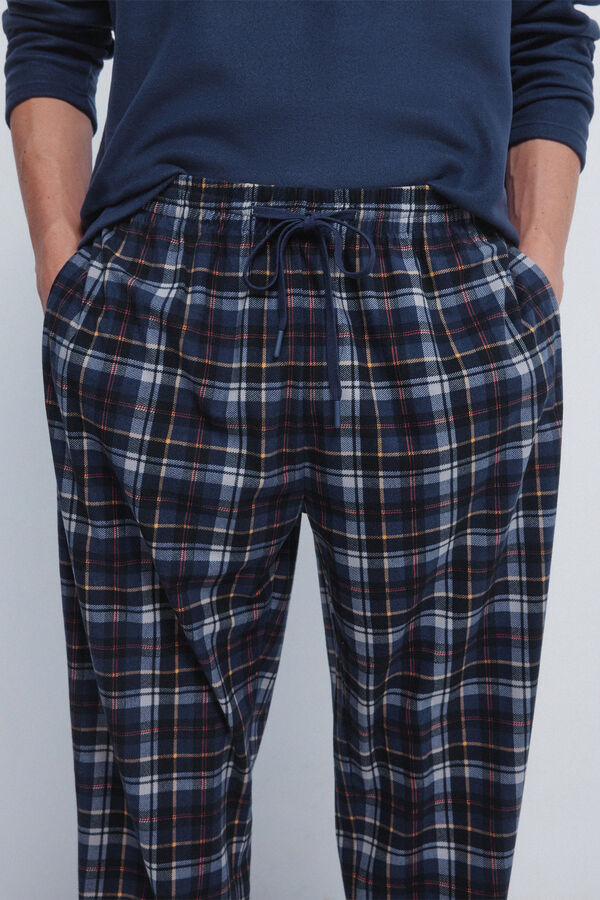 Springfield Warm fabric long pyjamas set blue