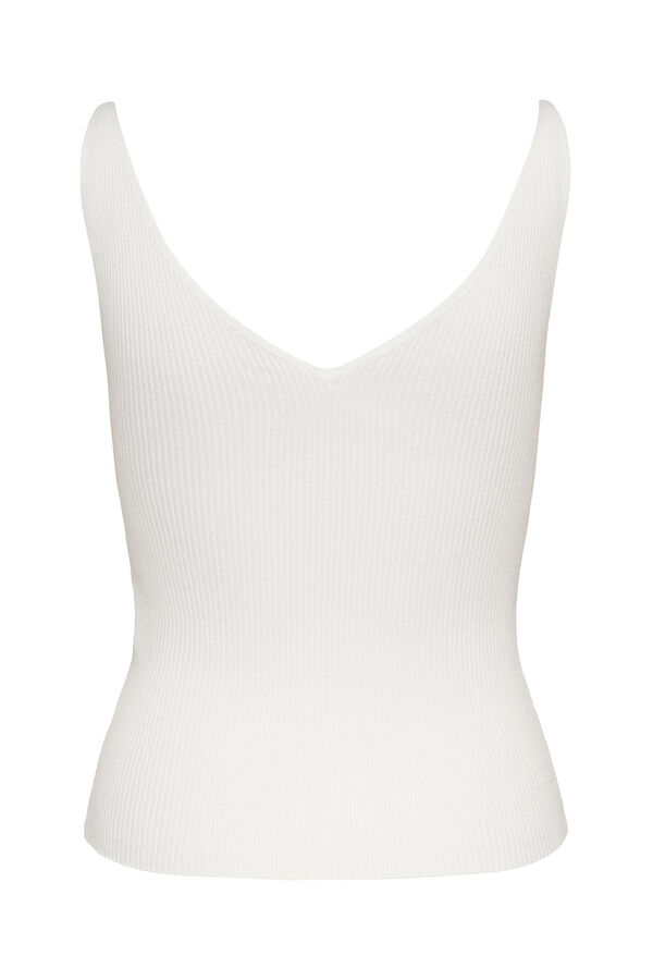 JDY Top de punto de tirantes blanco