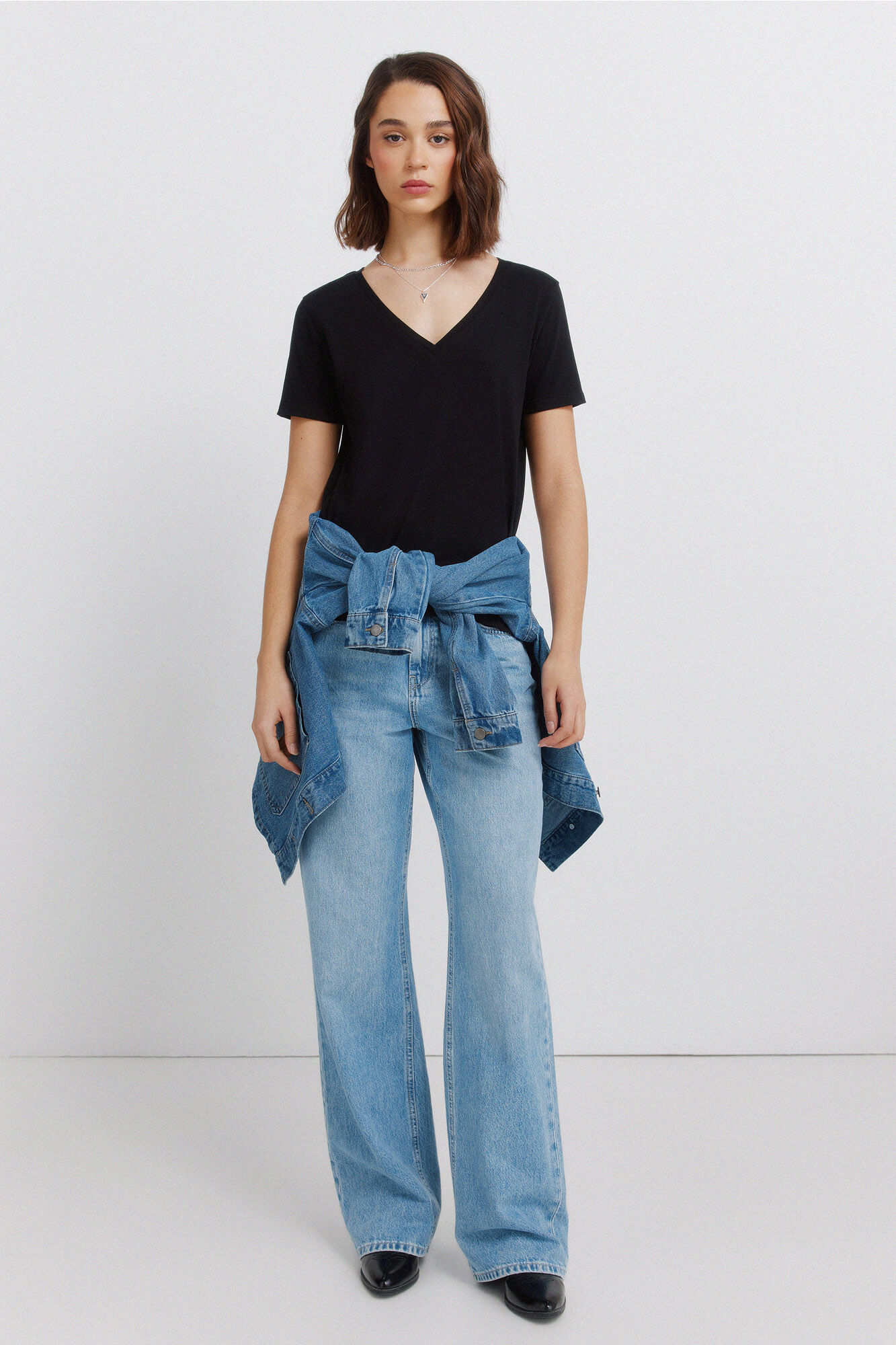 Springfield Cotton basic V-neck T-shirt