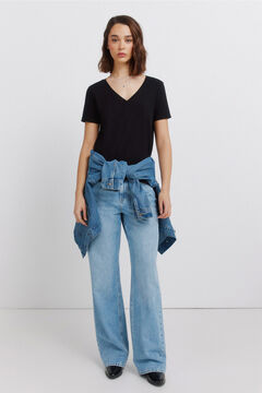 Springfield Cotton basic V-neck T-shirt