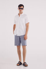 Springfield Chambray comfort slim fit Bermuda shorts blue