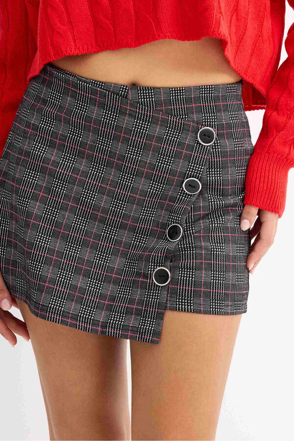 Inside Skort Jacquard Botones negro
