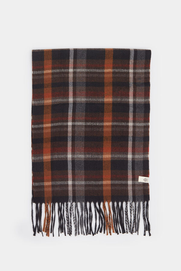 Springfield Checked scarf camel