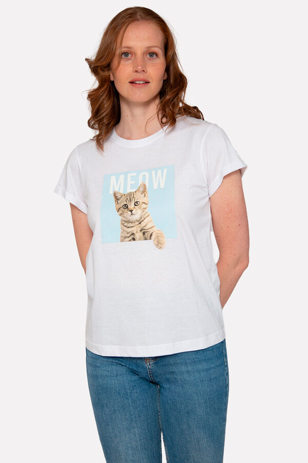 Springfield T-Shirt Print blanco