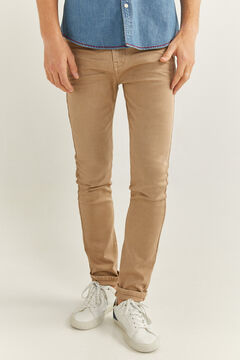 Springfield Pantalon 5 poches couleur skinny lav&eacute; camel