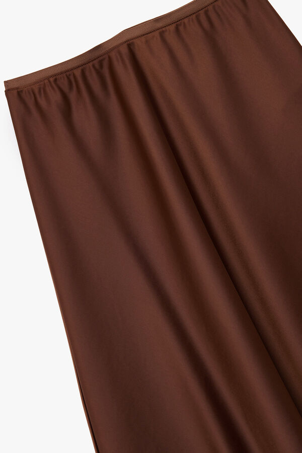 Koton Falda midi de corte regular con cintura est&aacute;ndar tostado
