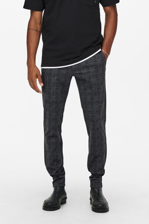 Springfield 5-pocket tapered fit trousers crna