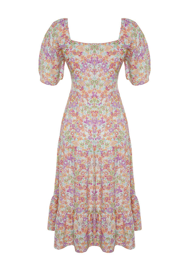 Trendyol Sweetheart neckline midi dress multicolour