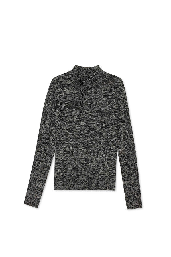 Inside Turtleneck sweater with high neck grey