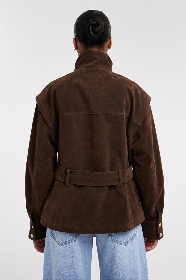 Topshop Casaco gola alta cru