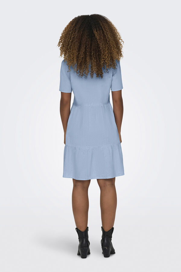 Only Short dress with short sleeves blue