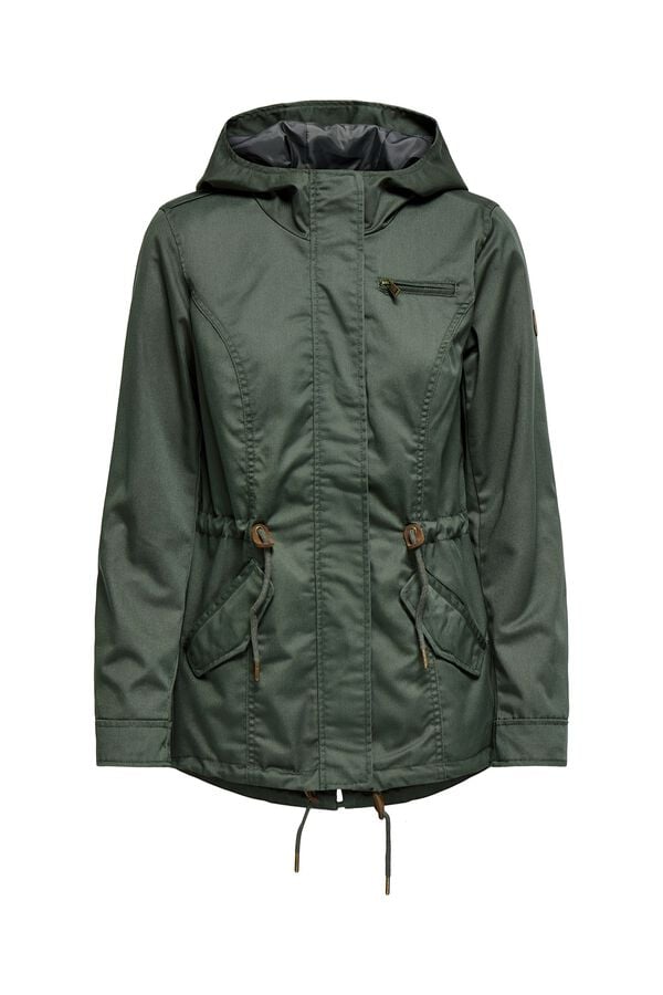 Only Short hooded parka grey