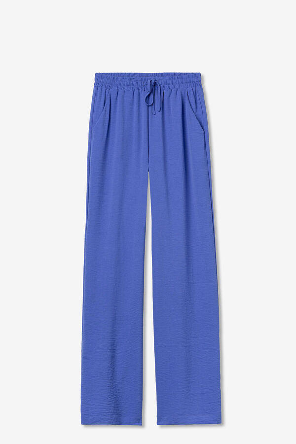 Springfield Wrinkled Palazzo trousers plava