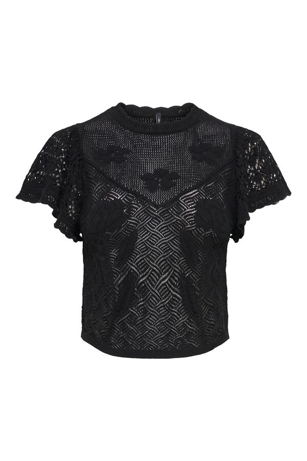 Only Strick-Top mit Struktur Schwarz
