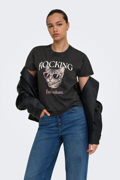 Only T-shirt estampada de manga curta