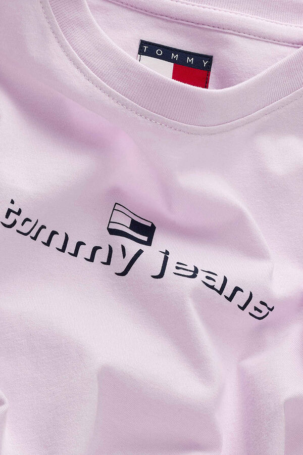 Tommy Jeans Camiseta slim manga corta rosa
