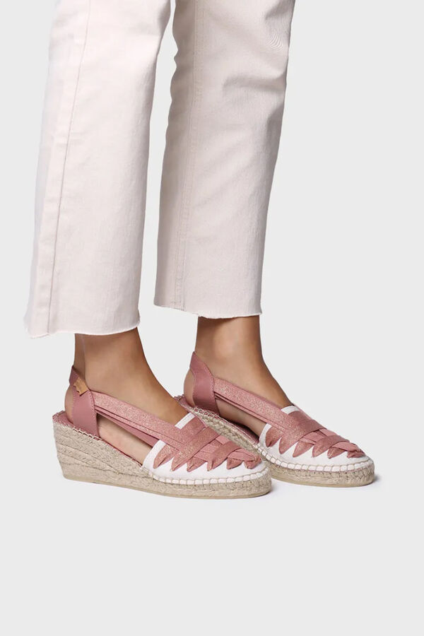 Toni Pons stockings wedge espadrille with webbing red