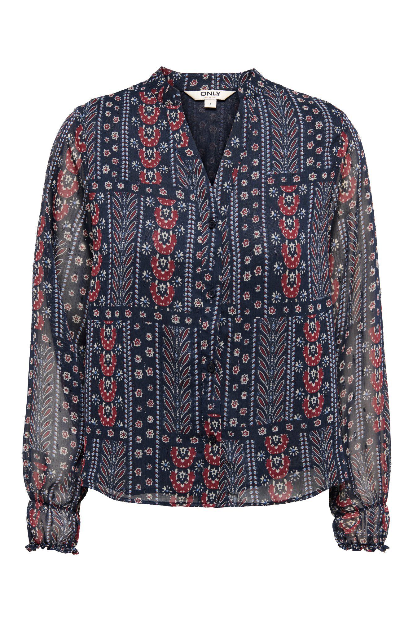 Only Camisa com estampa Lurex