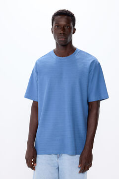 Springfield Textured stripe T-shirt indigo blue