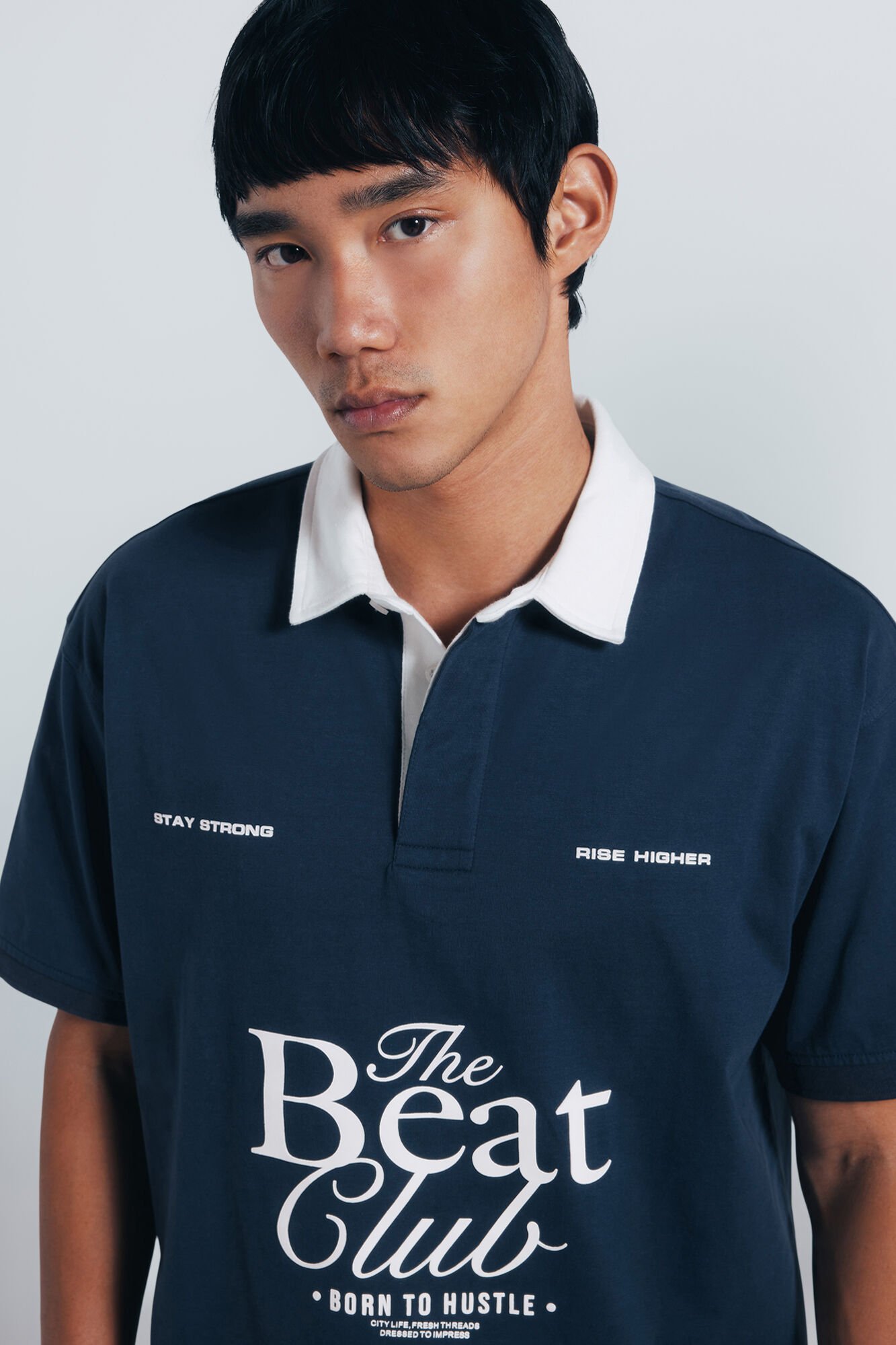 Springfield Polo de rugby avec textes en coupe carr&eacute;e