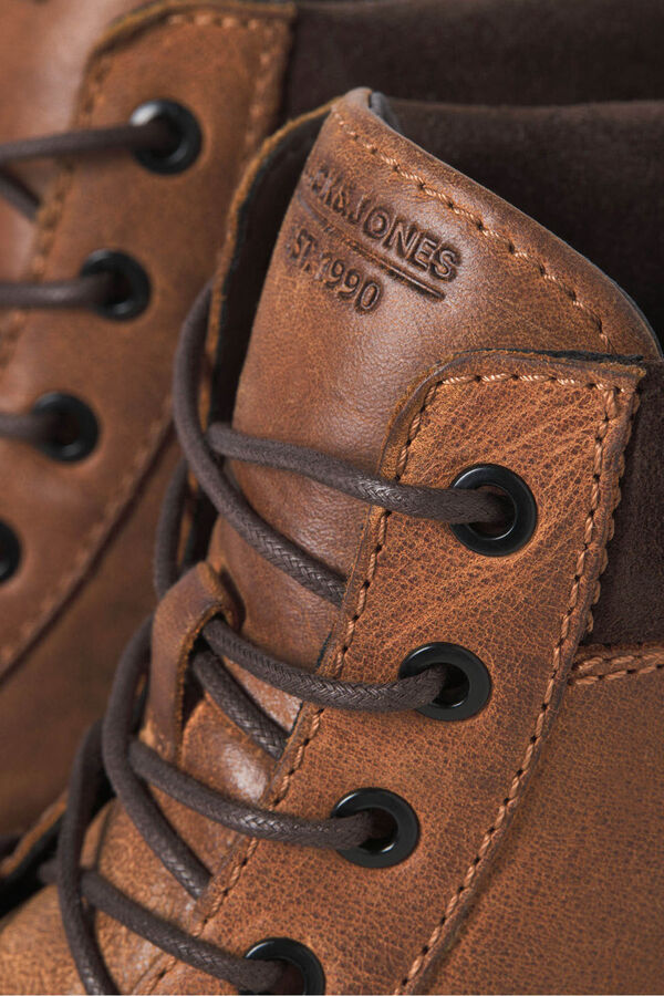 Jack & Jones High-top leather ankle ankle boots printed