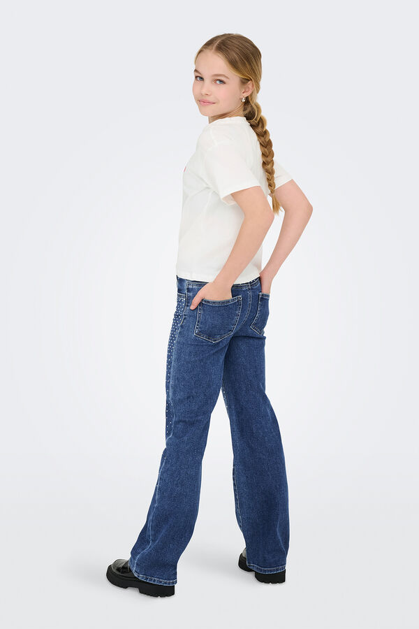 Only Girls Camiseta cropped manga corta blanco