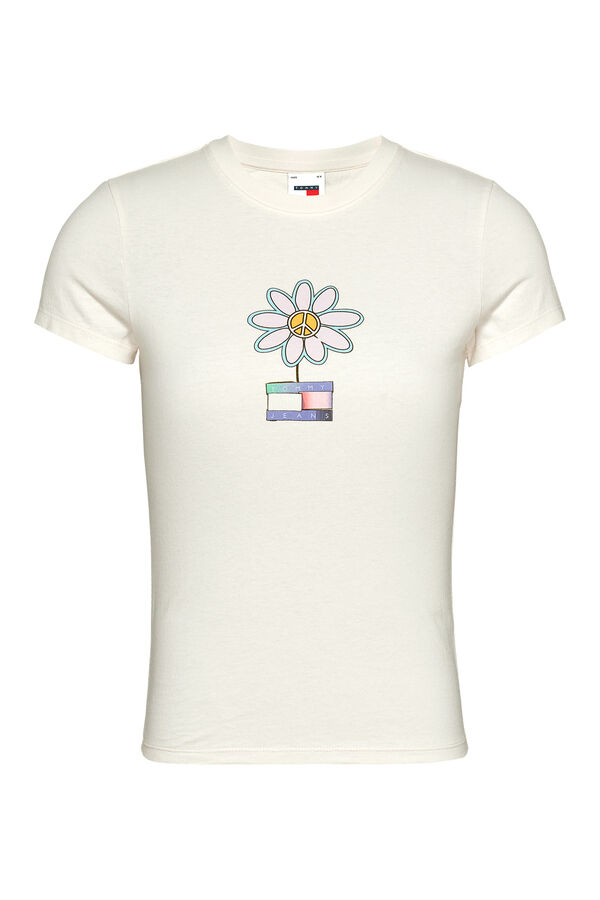 Springfield Camiseta de mujer Tommy Jeans marfil