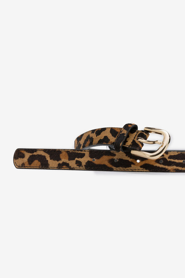 Tiffosi Cintur&oacute;n estampado animal marr&oacute;n