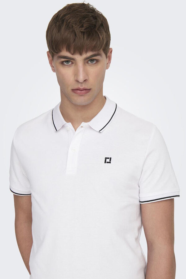 Only & Sons Short-sleeved polo shirt white