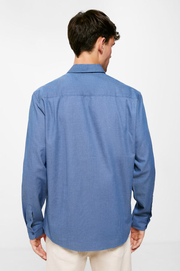 Springfield Coloured dobby shirt blue