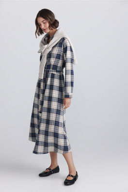 Vestido midi camisero cuadros