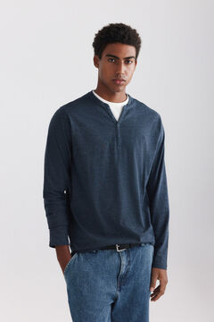 Springfield Double neck Henley long sleeve T-shirt