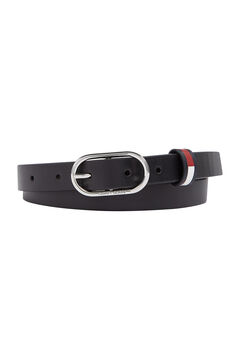 Springfield  Oval buckle Tommy Jeans leather belt black