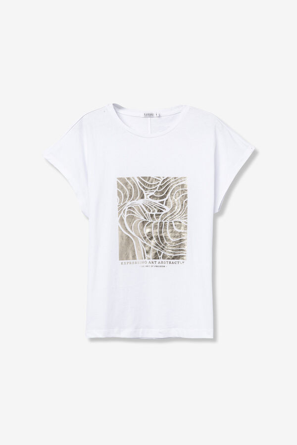 Tiffosi Metallic print T-shirt blanc