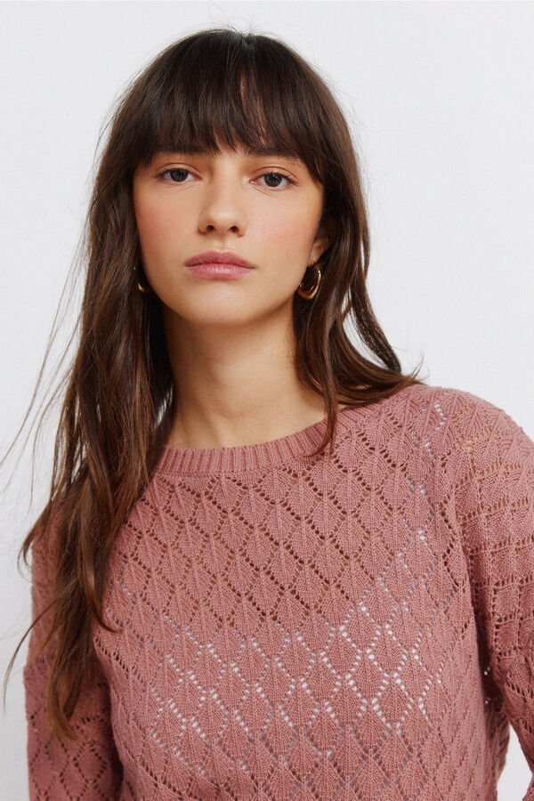 Springfield Camisola malha pointelle rosa