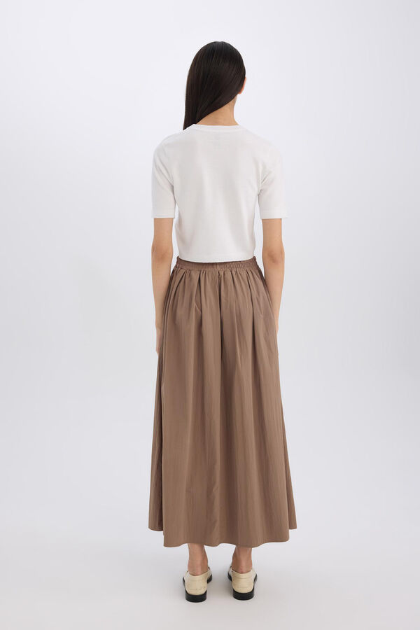 DeFacto Pleated maxi skirt nude
