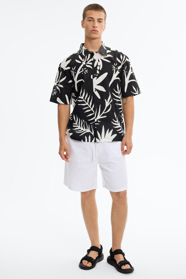 Inside Printed short sleeve shirt black