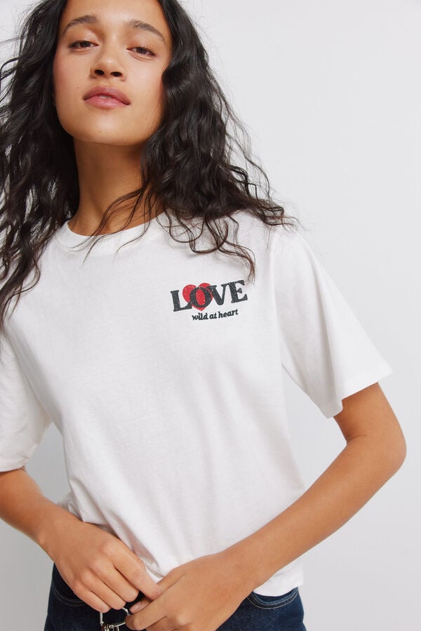 Springfield Short sleeve T-shirt LOVE brown