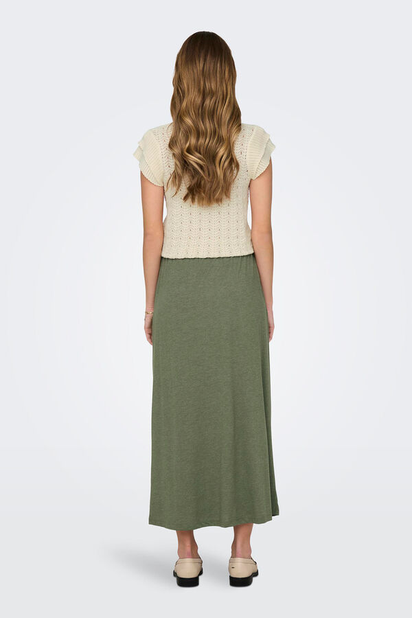 Springfield Long belted skirt green