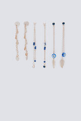 Springfield Pack of long boho earrings printed