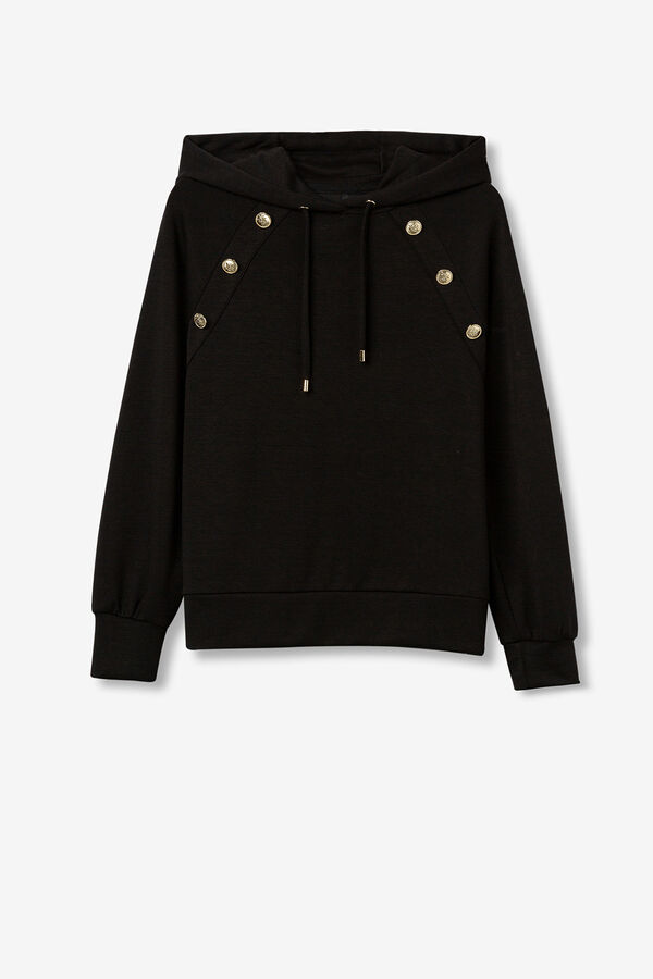Tiffosi Sudadera Regular con Botones Met&aacute;licos negro