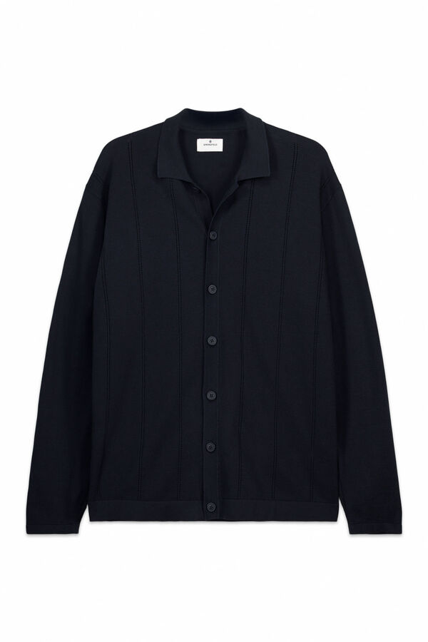 Springfield Polo neck button cardigan blue