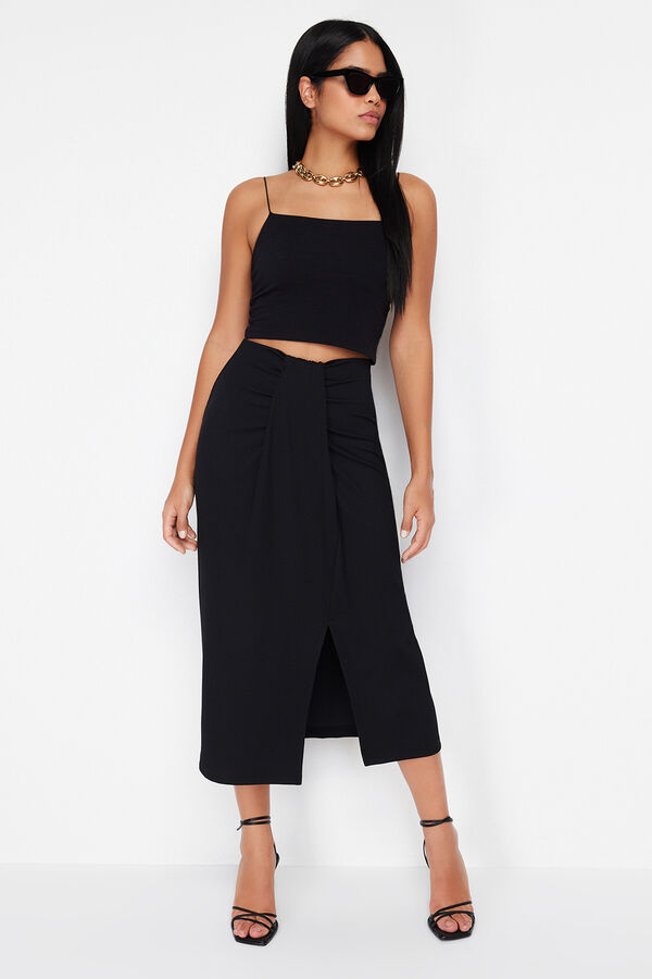 Trendyol Maxi skirt with slit black